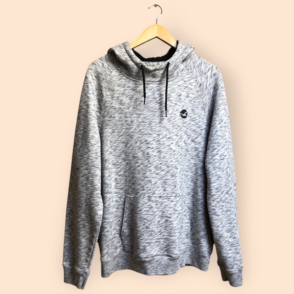 Hollister MENS Grey White Textured Hoodie Sweatshirt Casual Athletic MENS XL